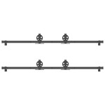 vidaXL Set feronerie pentru uși glisante, negru, 366 cm, oțel vidaXL Set feronerie pentru uși glisante, negru, 366 cm, oțel