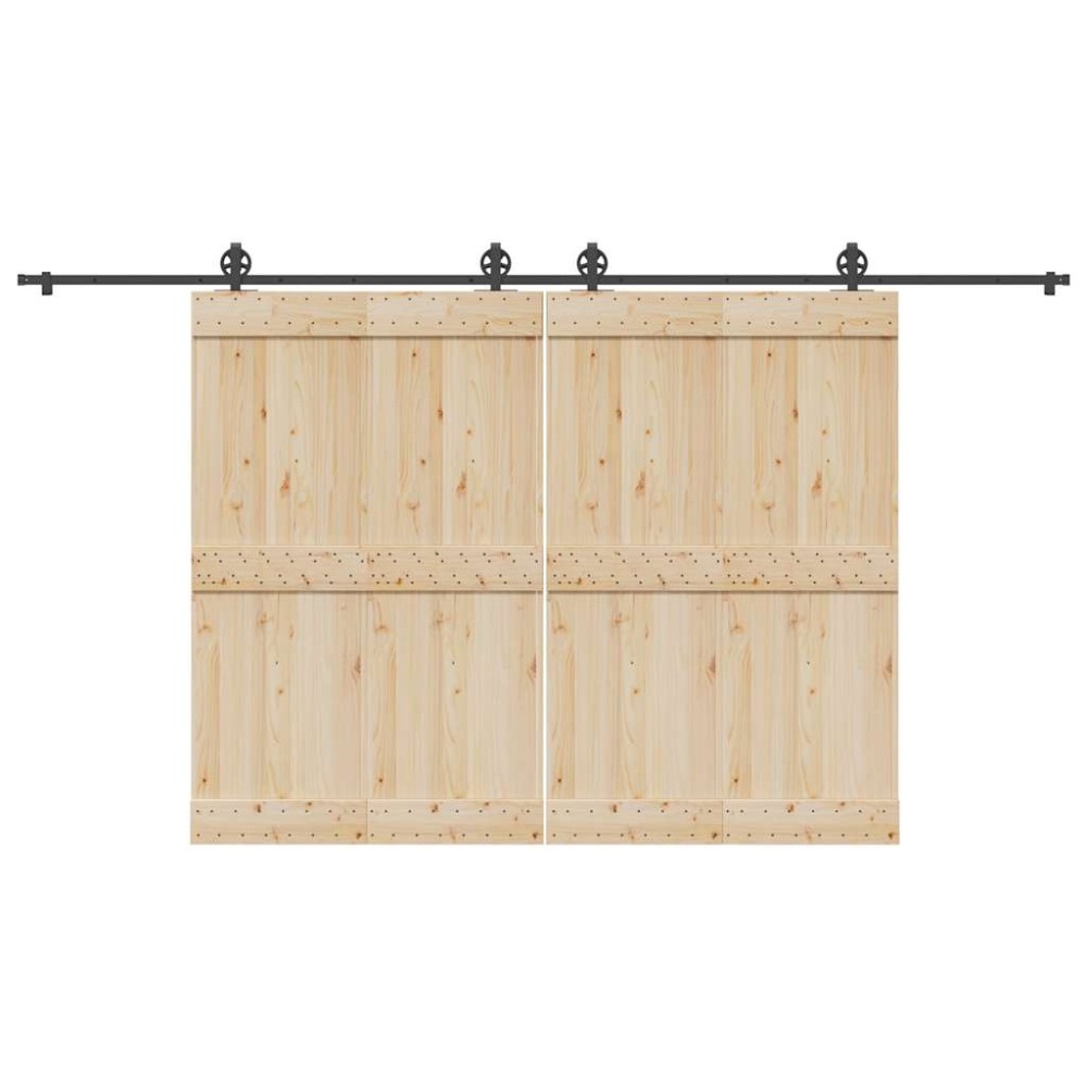 vidaXL Set feronerie pentru uși glisante, negru, 400 cm, oțel