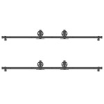 vidaXL Set feronerie pentru uși glisante, negru, 400 cm, oțel vidaXL Set feronerie pentru uși glisante, negru, 400 cm, oțel