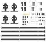 vidaXL Set feronerie pentru uși glisante, negru, 400 cm, oțel vidaXL Set feronerie pentru uși glisante, negru, 400 cm, oțel