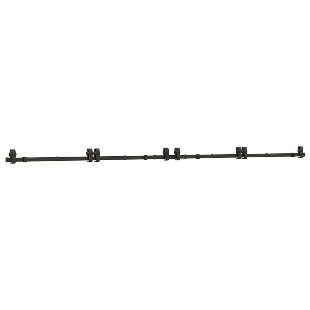 vidaXL Set feronerie pentru uși glisante, negru, 366 cm, oțel