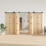 vidaXL Set feronerie pentru uși glisante, negru, 366 cm, oțel
