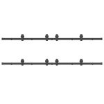 vidaXL Set feronerie pentru uși glisante, negru, 366 cm, oțel