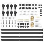 vidaXL Set feronerie pentru uși glisante, negru, 366 cm, oțel