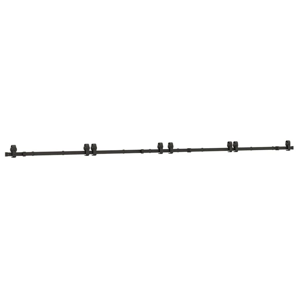 vidaXL Set feronerie pentru uși glisante, negru, 400 cm, oțel