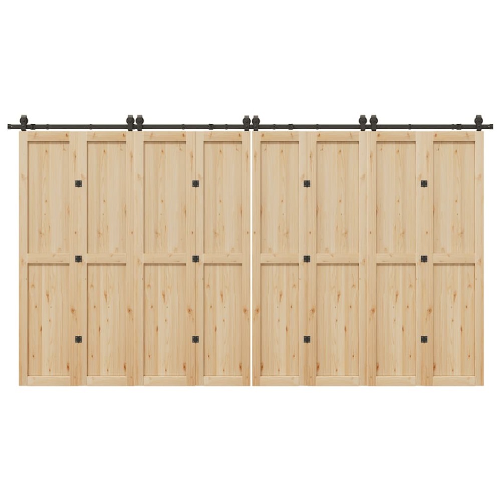 vidaXL Set feronerie pentru uși glisante, negru, 400 cm, oțel