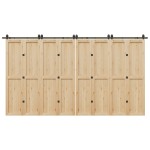 vidaXL Set feronerie pentru uși glisante, negru, 400 cm, oțel