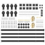 vidaXL Set feronerie pentru uși glisante, negru, 400 cm, oțel