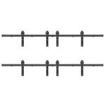 vidaXL Set feronerie pentru uși glisante, negru, 366 cm, oțel vidaXL Set feronerie pentru uși glisante, negru, 366 cm, oțel