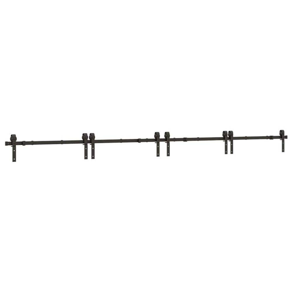 vidaXL Set feronerie pentru uși glisante, negru, 400 cm, oțel