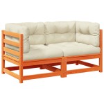 vidaXL Set mobilier grădină cu perne, 2 buc., maro ceruit, lemn de pin