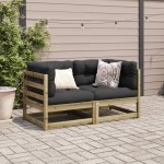 vidaXL Set canapele de grădină cu perne, 2 piese, lemn de pin tratat vidaXL Set canapele de grădină cu perne, 2 piese, lemn de pin tratat