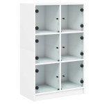 vidaXL Dulapuri înalte cu uși, alb, 68x37x109 cm, lemn prelucrat