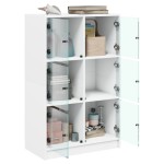 vidaXL Dulapuri înalte cu uși, alb, 68x37x109 cm, lemn prelucrat