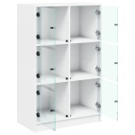 vidaXL Dulapuri înalte cu uși, alb, 68x37x109 cm, lemn prelucrat