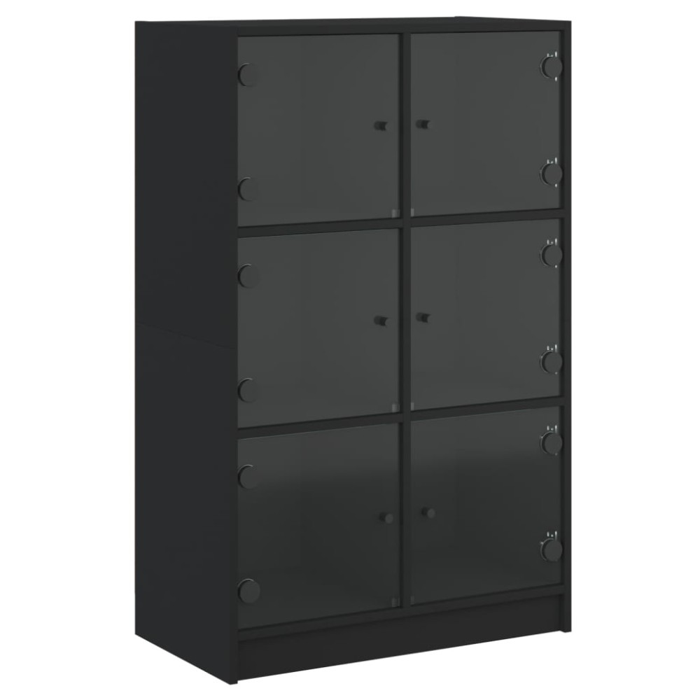 vidaXL Dulapuri înalte cu uși, negru, 68x37x109 cm, lemn prelucrat