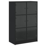 vidaXL Dulapuri înalte cu uși, negru, 68x37x109 cm, lemn prelucrat