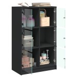 vidaXL Dulapuri înalte cu uși, negru, 68x37x109 cm, lemn prelucrat