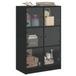 vidaXL Dulapuri înalte cu uși, negru, 68x37x109 cm, lemn prelucrat