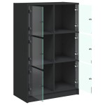 vidaXL Dulapuri înalte cu uși, negru, 68x37x109 cm, lemn prelucrat