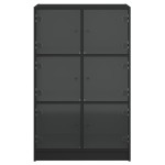 vidaXL Dulapuri înalte cu uși, negru, 68x37x109 cm, lemn prelucrat