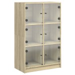 vidaXL Dulapuri înalte cu uși stejar sonoma 68x37x109cm lemn prelucrat