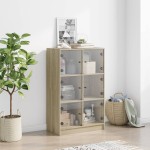 vidaXL Dulapuri înalte cu uși stejar sonoma 68x37x109cm lemn prelucrat