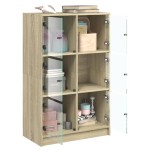 vidaXL Dulapuri înalte cu uși stejar sonoma 68x37x109cm lemn prelucrat