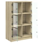 vidaXL Dulapuri înalte cu uși stejar sonoma 68x37x109cm lemn prelucrat