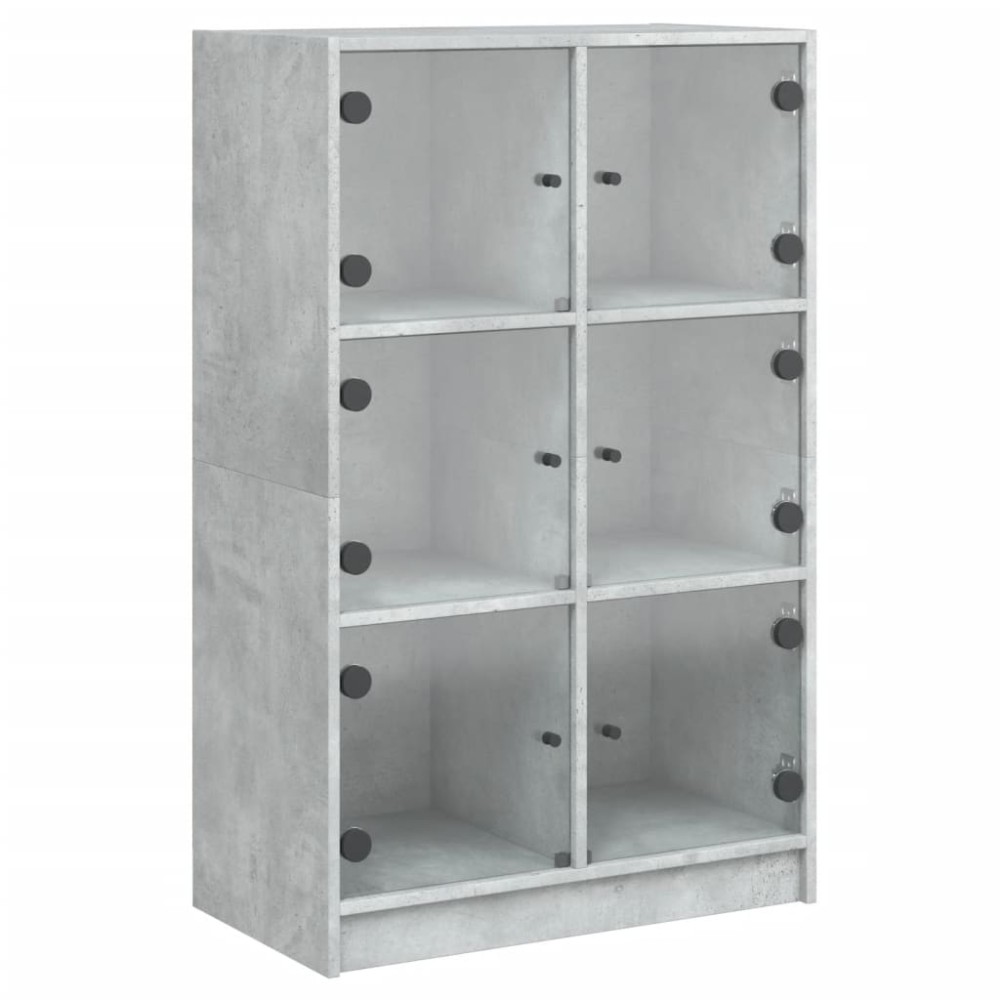 vidaXL Dulapuri înalte cu uși, gri beton, 68x37x109 cm, lemn prelucrat