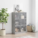 vidaXL Dulapuri înalte cu uși, gri beton, 68x37x109 cm, lemn prelucrat