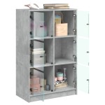vidaXL Dulapuri înalte cu uși, gri beton, 68x37x109 cm, lemn prelucrat