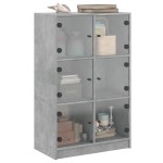 vidaXL Dulapuri înalte cu uși, gri beton, 68x37x109 cm, lemn prelucrat