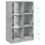 vidaXL Dulapuri înalte cu uși, gri beton, 68x37x109 cm, lemn prelucrat