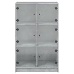 vidaXL Dulapuri înalte cu uși, gri beton, 68x37x109 cm, lemn prelucrat