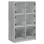 vidaXL Dulapuri înalte cu uși, gri sonoma, 68x37x109cm, lemn prelucrat