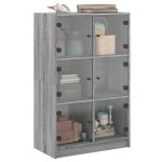 vidaXL Dulapuri înalte cu uși, gri sonoma, 68x37x109cm, lemn prelucrat