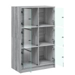 vidaXL Dulapuri înalte cu uși, gri sonoma, 68x37x109cm, lemn prelucrat