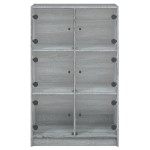vidaXL Dulapuri înalte cu uși, gri sonoma, 68x37x109cm, lemn prelucrat