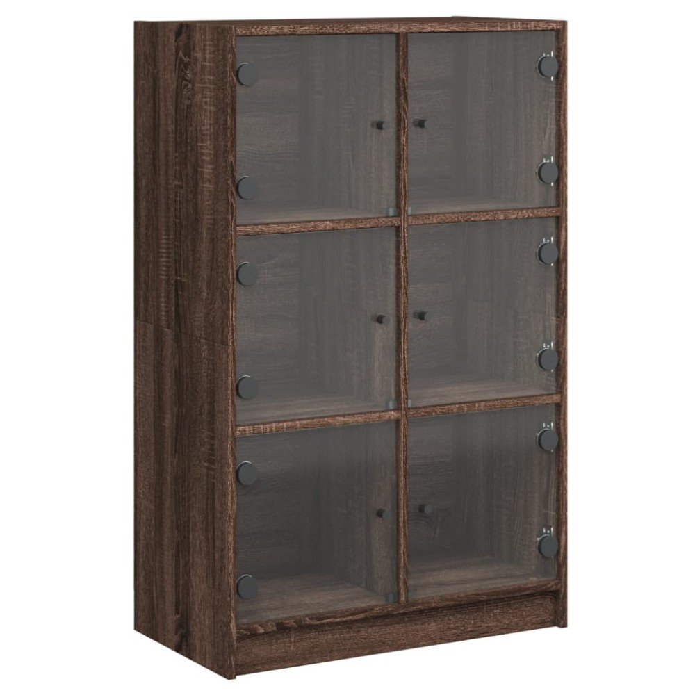 vidaXL Dulapuri înalte cu uși stejar maro 68x37x109 cm, lemn prelucrat