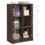 vidaXL Dulapuri înalte cu uși stejar maro 68x37x109 cm, lemn prelucrat