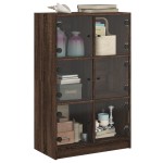 vidaXL Dulapuri înalte cu uși stejar maro 68x37x109 cm, lemn prelucrat