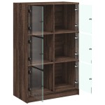 vidaXL Dulapuri înalte cu uși stejar maro 68x37x109 cm, lemn prelucrat