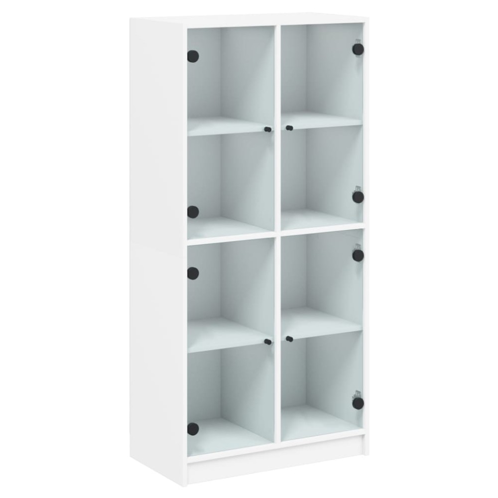 vidaXL Dulapuri înalte cu uși, alb, 68x37x142 cm, lemn prelucrat
