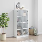 vidaXL Dulapuri înalte cu uși, alb, 68x37x142 cm, lemn prelucrat