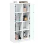 vidaXL Dulapuri înalte cu uși, alb, 68x37x142 cm, lemn prelucrat
