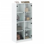 vidaXL Dulapuri înalte cu uși, alb, 68x37x142 cm, lemn prelucrat