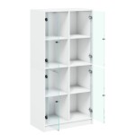 vidaXL Dulapuri înalte cu uși, alb, 68x37x142 cm, lemn prelucrat