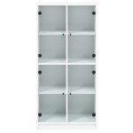 vidaXL Dulapuri înalte cu uși, alb, 68x37x142 cm, lemn prelucrat