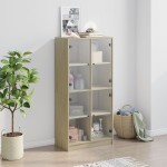 vidaXL Dulap înalt cu uși, stejar sonoma, 68x37x142 cm, lemn compozit vidaXL Dulap înalt cu uși, stejar sonoma, 68x37x142 cm, lemn compozit